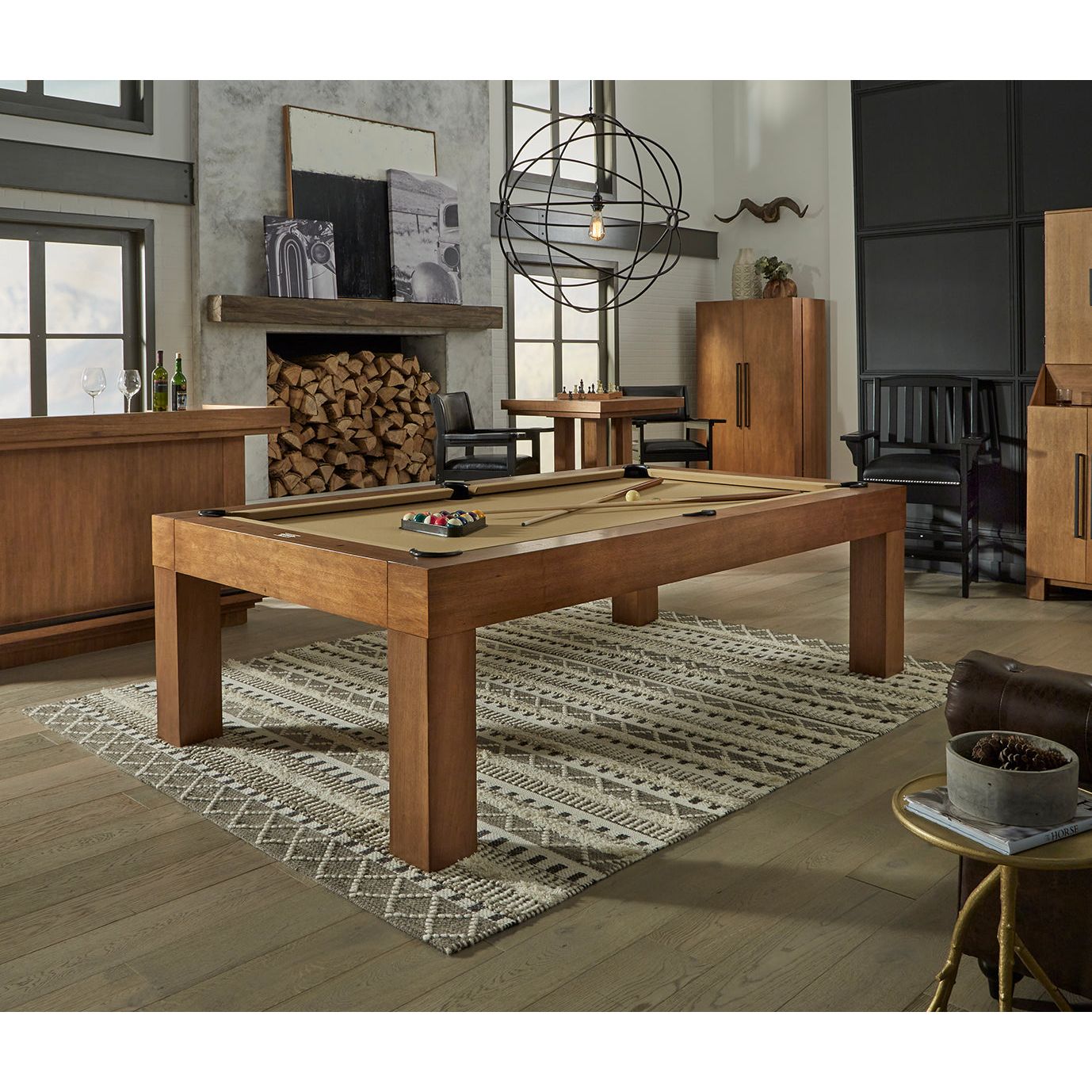 American Heritage Alta Slate Pool 8' (Brushed Walnut)