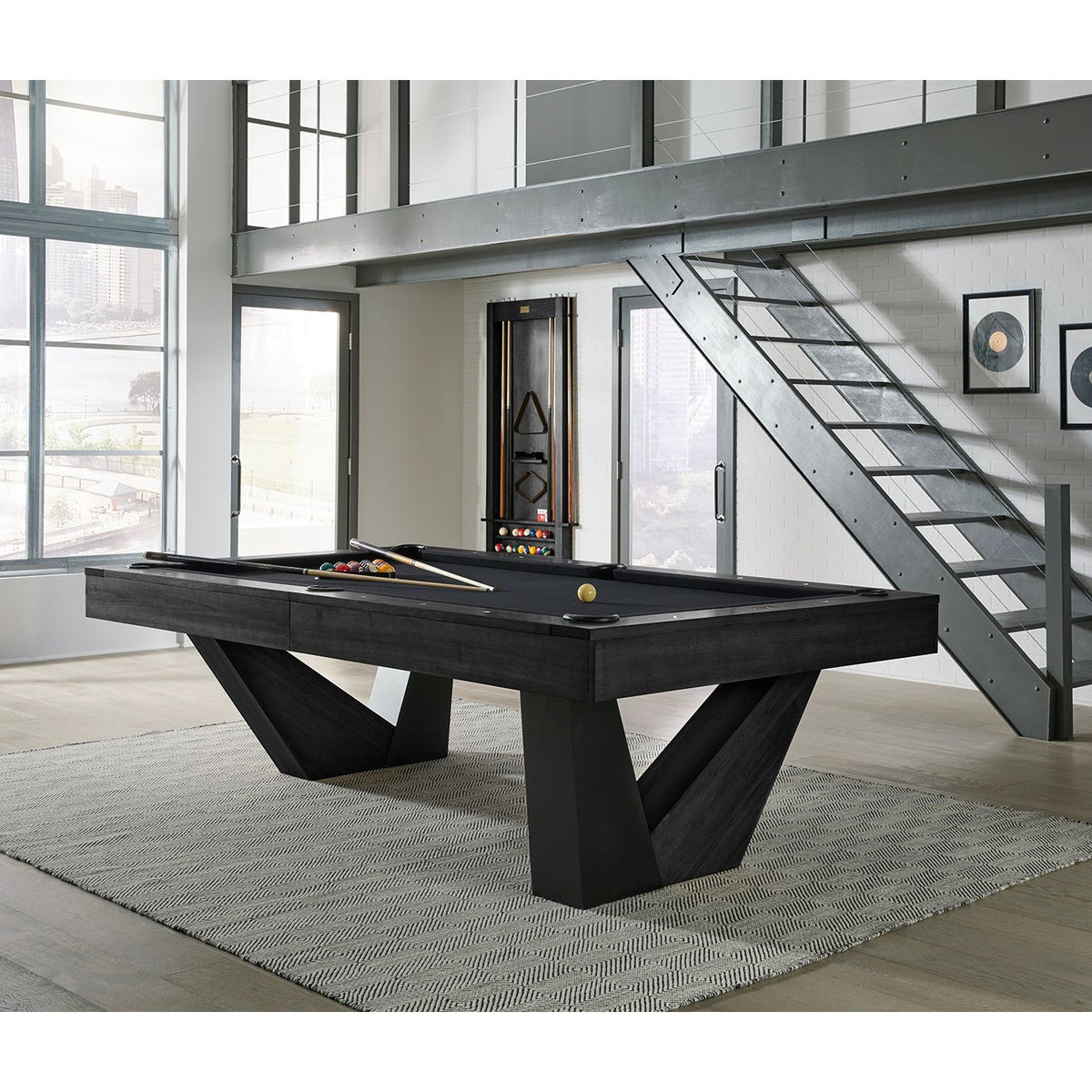 American Heritage Annex Slate Pool Table Black Ash